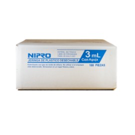 Jeringa Desechable Nipro 3ml C/100 pzs